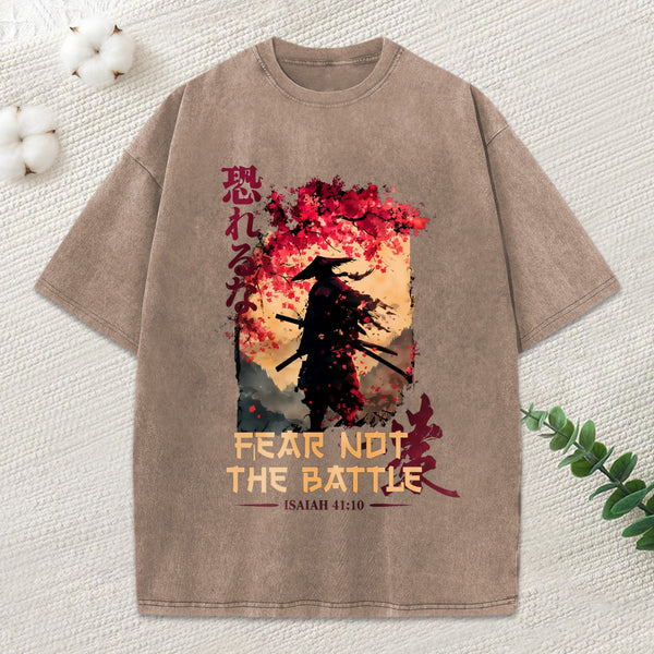 Fear Not The Battle Christian Washed T-Shirt