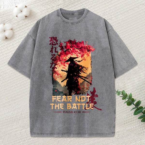 Fear Not The Battle Christian Washed T-Shirt