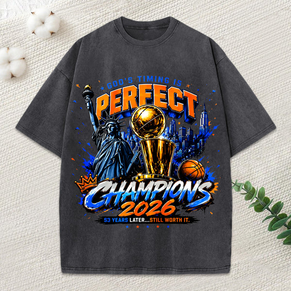 God'S Timing Is Perfect Christian Washed T-Shirt