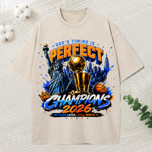 God'S Timing Is Perfect Christian Washed T-Shirt