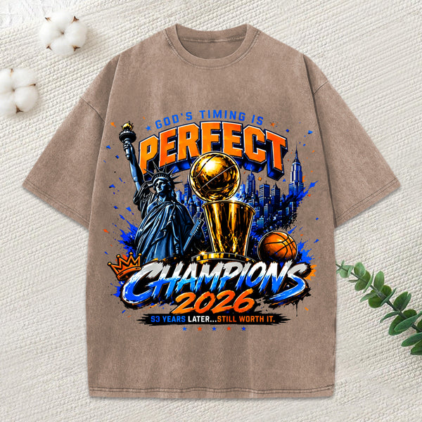 God'S Timing Is Perfect Christian Washed T-Shirt