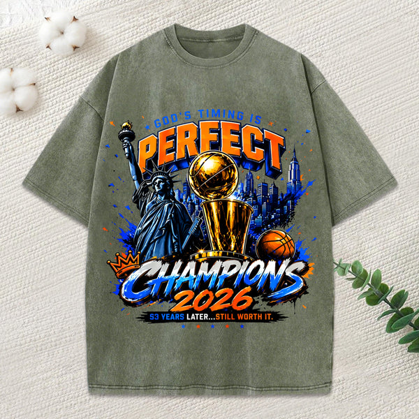God'S Timing Is Perfect Christian Washed T-Shirt