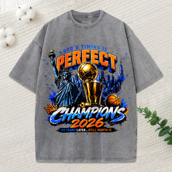 God'S Timing Is Perfect Christian Washed T-Shirt