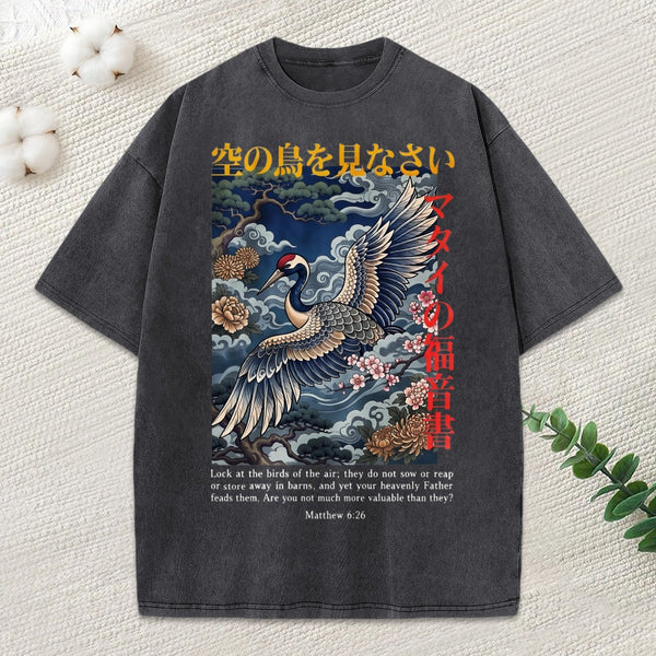 Look At The Birds Christian Washed T-Shirt