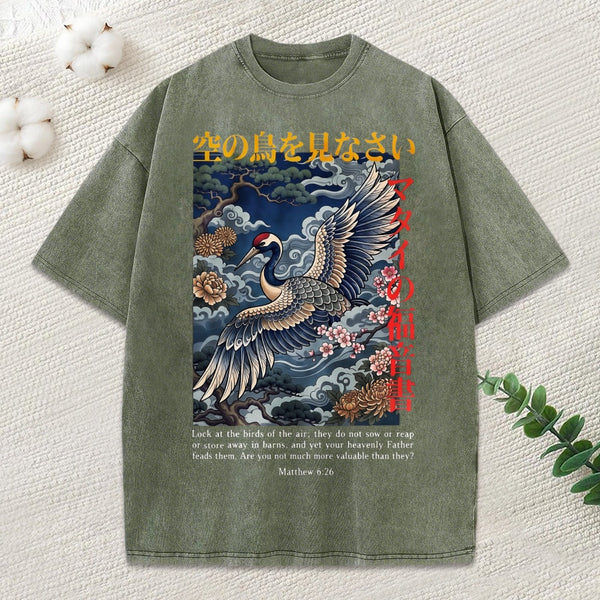 Look At The Birds Christian Washed T-Shirt