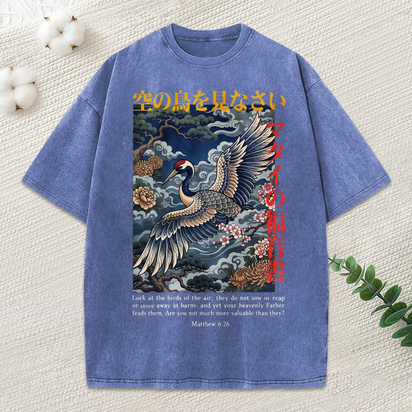 Look At The Birds Christian Washed T-Shirt