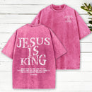 Jesus Is King Camo Christian Washed T-Shirt