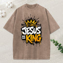Jesus Is King Christian Washed T-Shirt