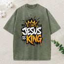 Jesus Is King Christian Washed T-Shirt