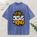 Jesus Is King Christian Washed T-Shirt