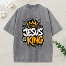 Jesus Is King Christian Washed T-Shirt