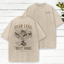 Fear Less Trust More Christian Washed T-Shirt