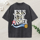 Jesus The Answer Christian Washed T-Shirt