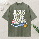 Jesus The Answer Christian Washed T-Shirt