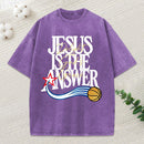 Jesus The Answer Christian Washed T-Shirt