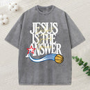 Jesus The Answer Christian Washed T-Shirt