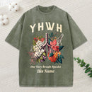 Yhwh Floral Nature Lung Christian Washed T-Shirt