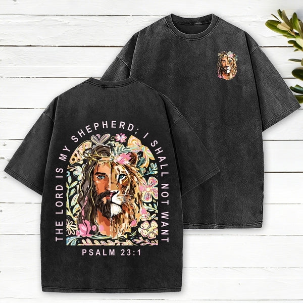 The Lord Is My Shepherd Christian Washed T-Shirt