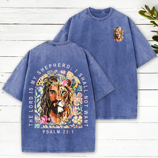 The Lord Is My Shepherd Christian Washed T-Shirt