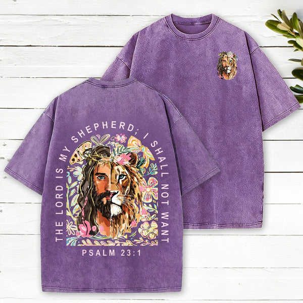 The Lord Is My Shepherd Christian Washed T-Shirt
