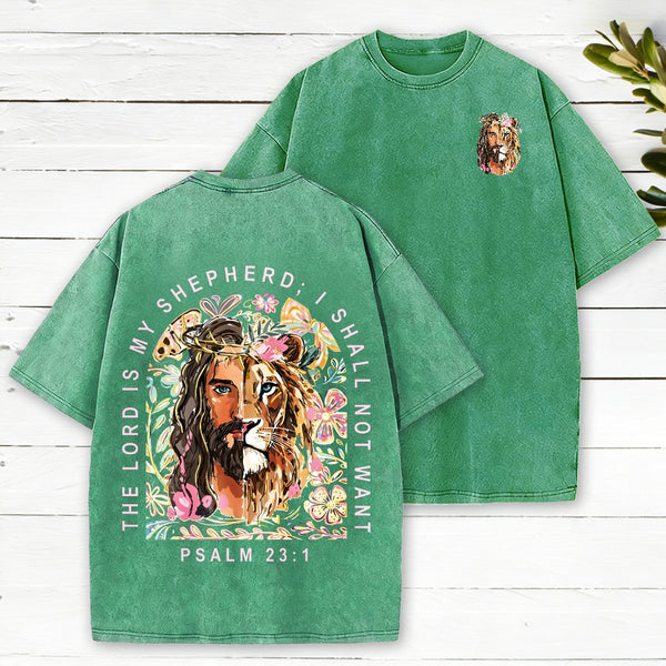 The Lord Is My Shepherd Christian Washed T-Shirt