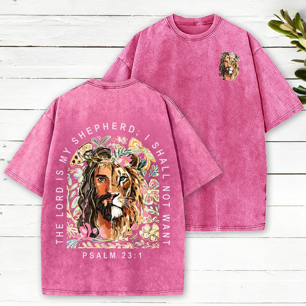 The Lord Is My Shepherd Christian Washed T-Shirt