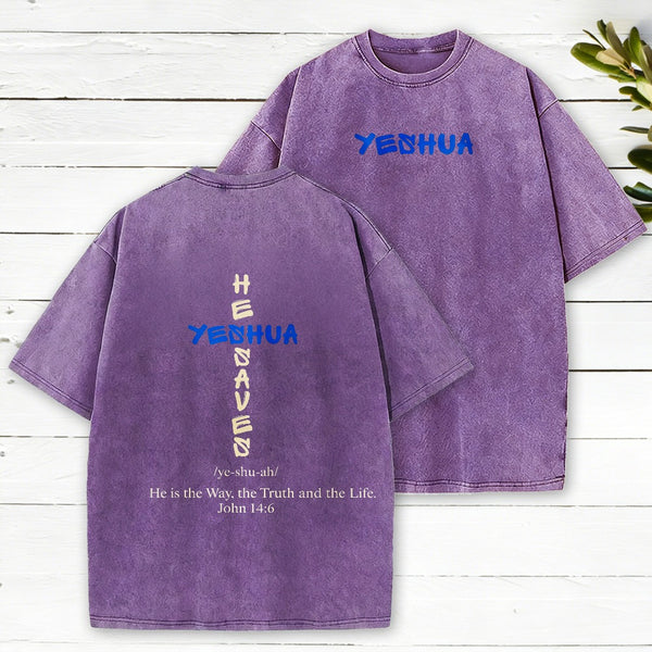 Yeshua Heavens Christian Washed T-Shirt