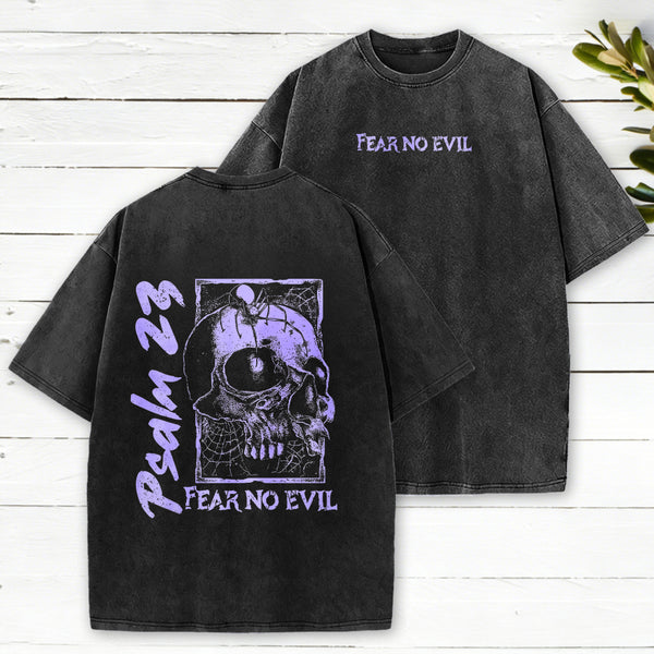 Fear No Evil Christian Washed T-Shirt