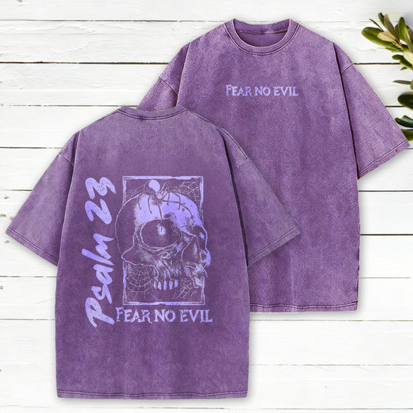 Fear No Evil Christian Washed T-Shirt