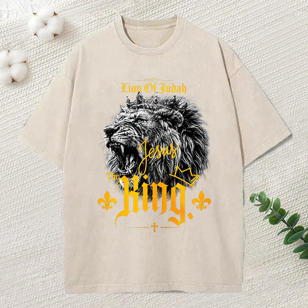 Lion Of Judah Christian Washed T-Shirt