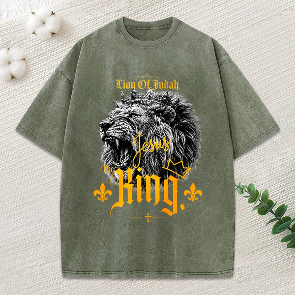 Lion Of Judah Christian Washed T-Shirt