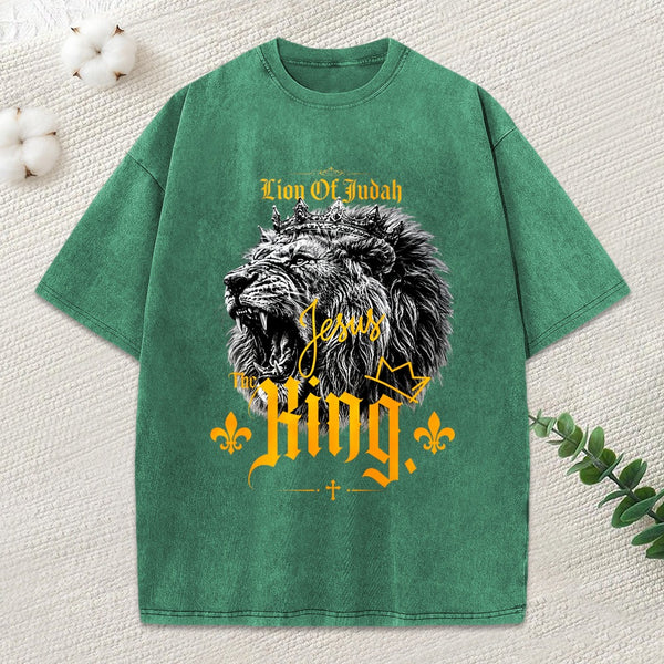 Lion Of Judah Christian Washed T-Shirt