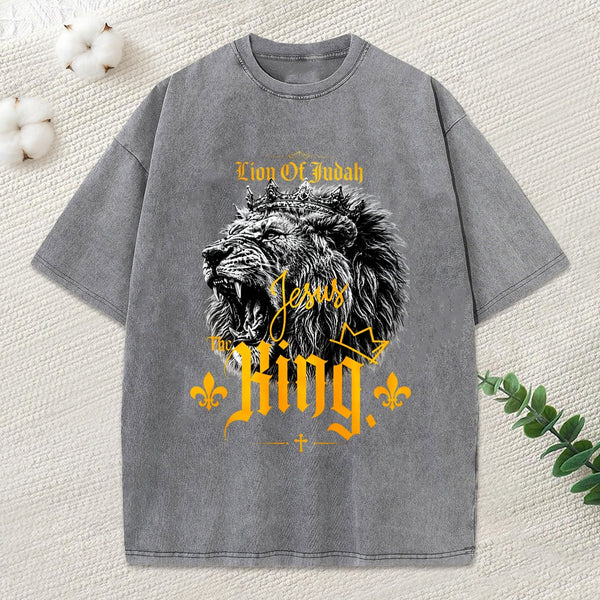 Lion Of Judah Christian Washed T-Shirt