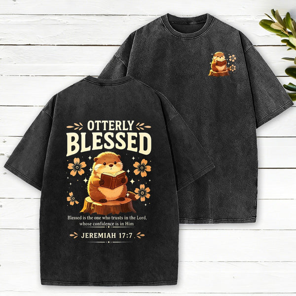 Otterly Blessed Who Trusts In The Lord Christian Washed T-Shirt