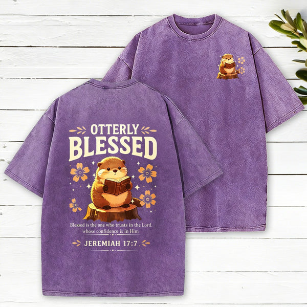 Otterly Blessed Who Trusts In The Lord Christian Washed T-Shirt