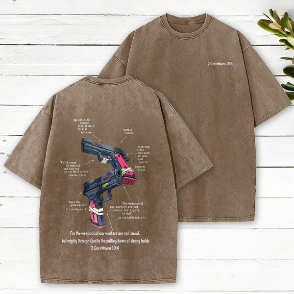 Mighty Through God Christian Washed T-Shirt