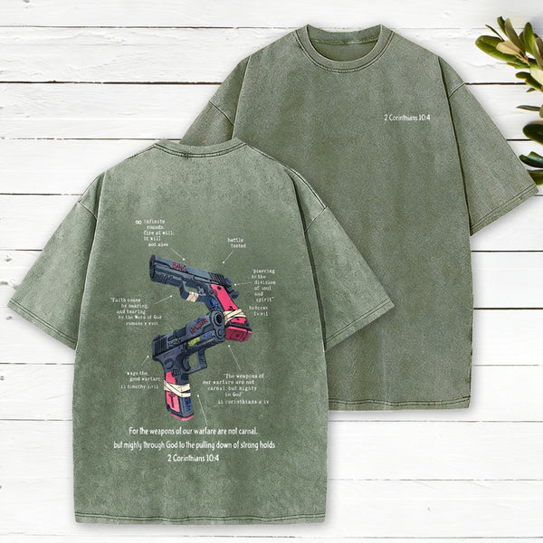 Mighty Through God Christian Washed T-Shirt