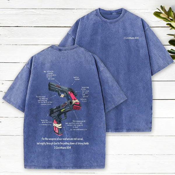 Mighty Through God Christian Washed T-Shirt