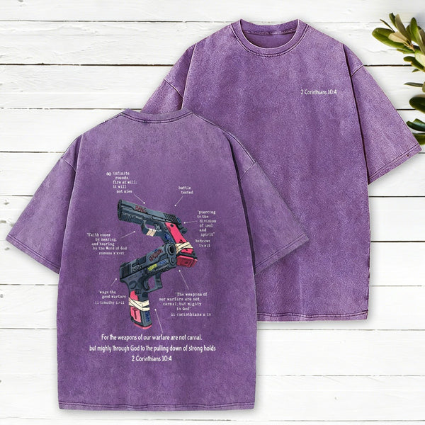 Mighty Through God Christian Washed T-Shirt