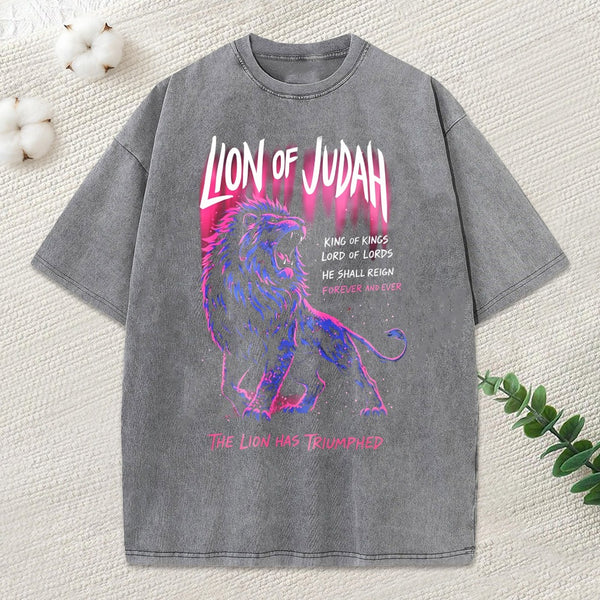 Lion Of Judah Christian Washed T-Shirt