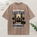 Even Though I Walk Through Leg Day Christian Washed T-Shirt