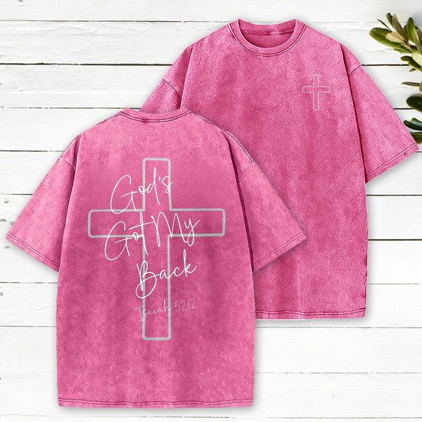 God'S Got My Back Christian Washed T-Shirt Christian Washed T-Shirt