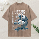 Even The Winds And The Waves Obey Him Christian Washed T-Shirt