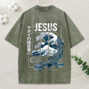 Even The Winds And The Waves Obey Him Christian Washed T-Shirt