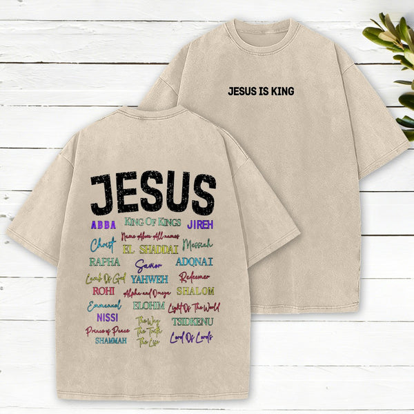Jesus Is King Christian Washed T-Shirt
