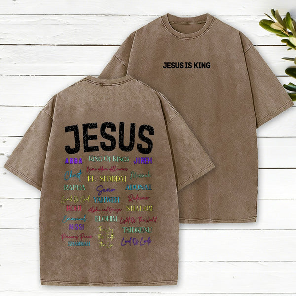 Jesus Is King Christian Washed T-Shirt