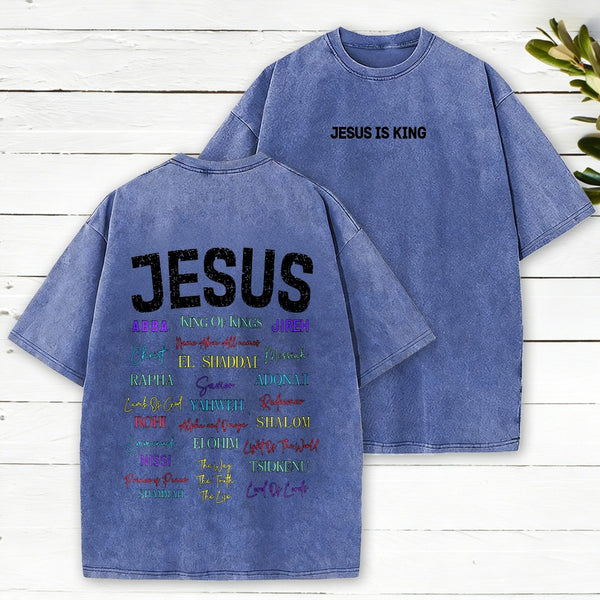 Jesus Is King Christian Washed T-Shirt