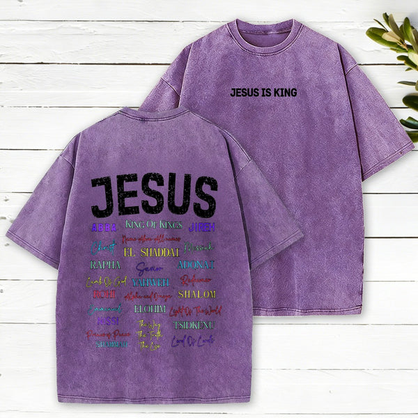 Jesus Is King Christian Washed T-Shirt