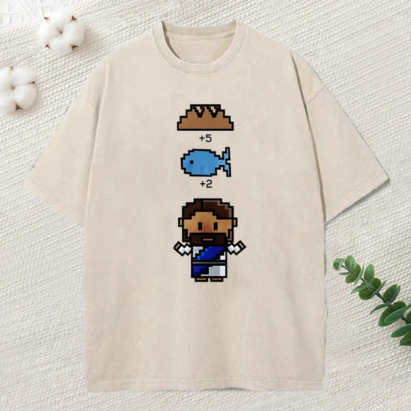 5 Loaves 2 Fish Christian Washed T-Shirt