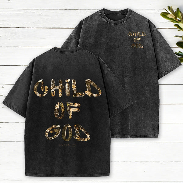 Child Of God Camo Christian Washed T-Shirt